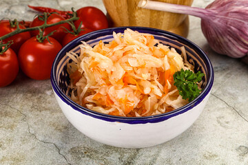 Homemade Fermented pickled cabbage sauerkraut