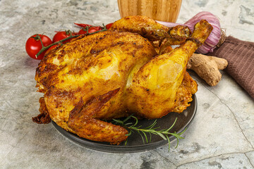 Homemade Grilled whole chicken with spices