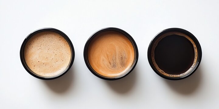 Tazas de caf&eacute; en diferentes tonalidades