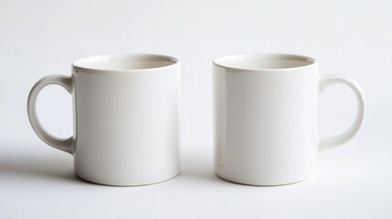 Fototapeta premium Tazas blancas de cerámica