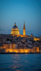 Fototapeta premium Stunning Night View of Historic St. Paul's Cathedral in Valletta