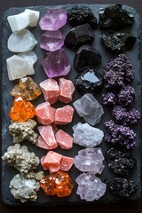 Colorful Crystals on Dark Slate.