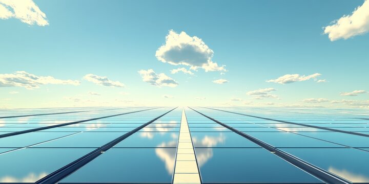 Paisaje urbano azul cielo nubes reflejo vidrio