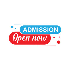 Admission open now stamp with text