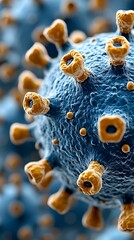 Virus Microscopic Closeup View.