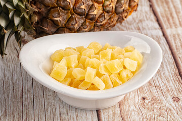 Dry yellow sweet pineapple candy