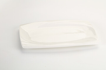 White ceramic empty plate dishware