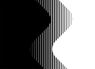 Smooth transition from black to white. Wavy Modern Vector Design Element. Black and white vector background in retro style for covers, advertising, packaging, web design