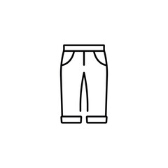Jeans linear icon. Clothing line customizable illustration. Contour symbol. Vector isolated outline drawing. Editable stroke
