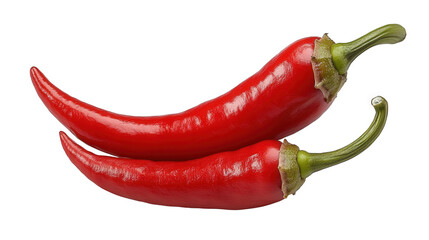 Two Red Chili Peppers Close Up