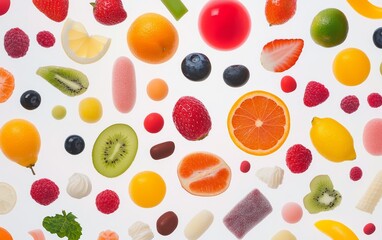 Colorful Arrangement of Fresh and Sweet Fruits