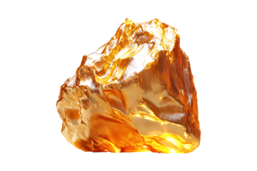 Gold nugget Isolated on White and Transparent Background PNG Image.