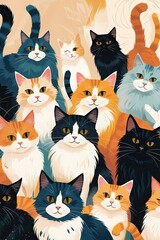 Obraz premium Images of various cat breeds.
