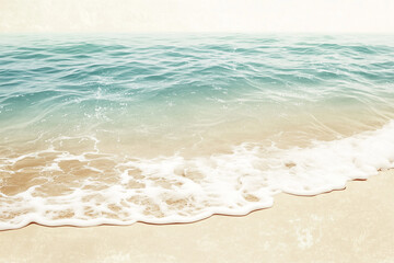 Obraz premium Summer beach texture with gentle waves and sandy shore under clear skies