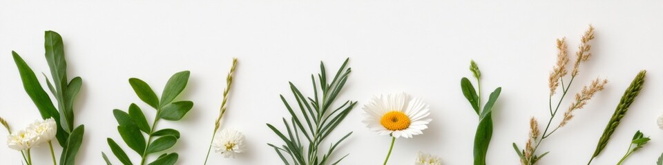 Modern Botanical Textile Pattern Cornflower Floral Graph on White - Contemporary Fashion Design for Sustainable Apparel and Interior Decor Trends