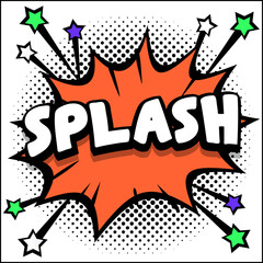 Pop art comic book explosion with bold colors and dynamic burst