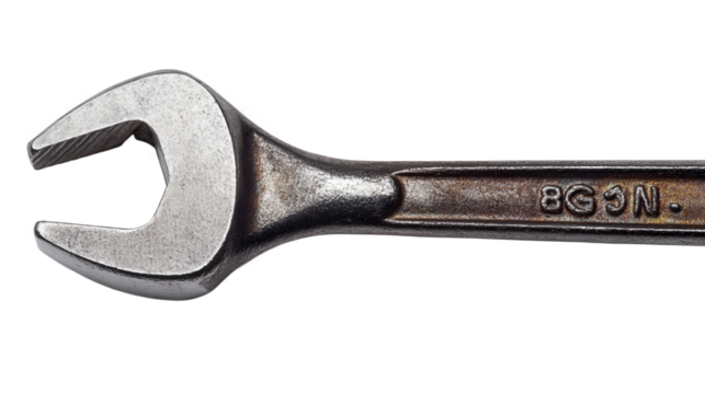 Close-up of a Wrench on Black Background