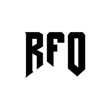 RFO letter logo design for technology company. RFO logo design black and white color combination. RFO logo, RFO vector, RFO design, RFO icon, RFO alphabet. RFO typography logo design.