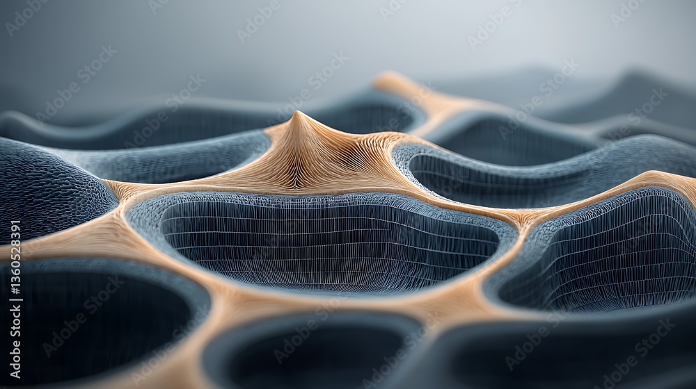 Aufkleber abstract 3d cellular structure, featuring organic forms and intricate detail
