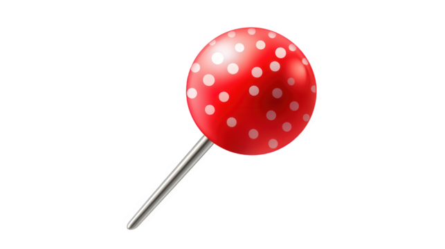 Red Dotted Push Pin Illustration