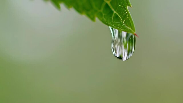 Close Up Of Fresh Green Leaf Veins
