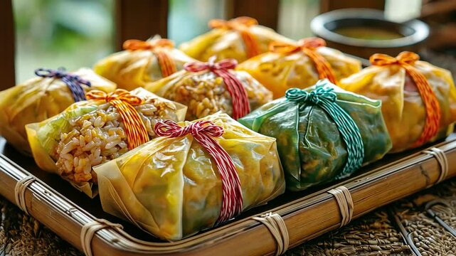 peranakan dumplings (bak chang) video singapore cuisine