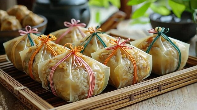peranakan dumplings (bak chang) video singapore cuisine