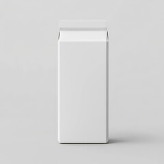 Clean and Simple White Milk Carton Mockup on a Neutral Background for Beverage Packaging Design.