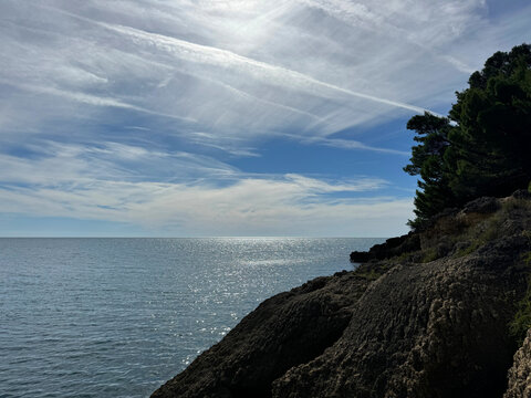 Rocky coastline of Adriatic sea in Montenegro