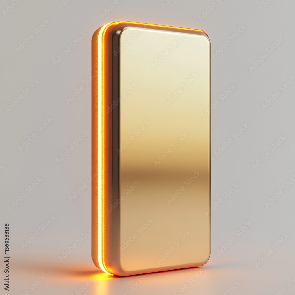 Aufkleber elegant golden device with glowing edge: a minimalist render for modern technology and design aesthe