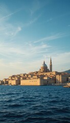 Fototapeta premium Scenic View of Historic Architecture by the Water Under Clear Sky