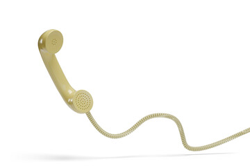 Old telephone tube isolated on white background. 3d illustration.