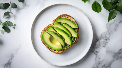 Perfectly Sliced Avocado Toast with Sea Salt and Pepper