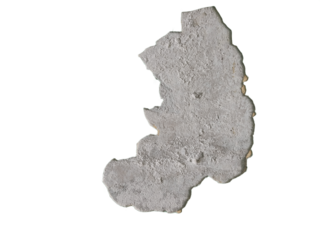 A piece of concrete wall on a transparent background.