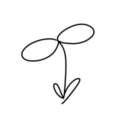 Obraz premium A minimalistic flower shape with a downward arrow, possibly representing growth, nature, or direction.