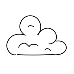 A puffy, rounded cloud shape with a smooth outline, representing weather, dreams, or softness.