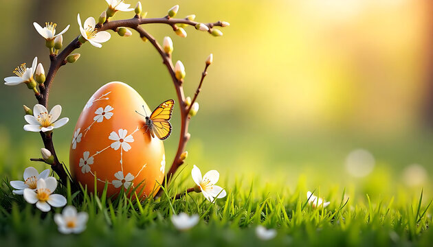 Easter egg frame greeting card, party invitation template for spring holiday celebration, spring card. Happy easter concept, Easter spring set for festive decoration, created with generative ai