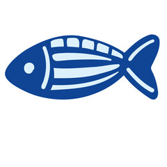 Boho simple linocut style tribal fish