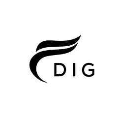DIG creative minimalist letter logo.	