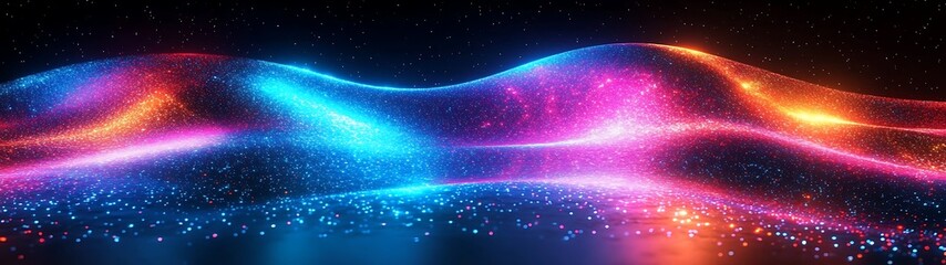 Obraz premium Neon Energy Wave Abstract.