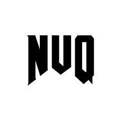 NUQ letter logo design for technology company. NUQ logo design black and white color combination. NUQ logo, NUQ vector, NUQ design, NUQ icon, NUQ alphabet. NUQ typography logo design.
