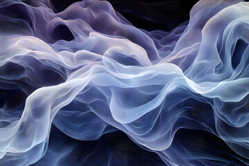 Obraz premium Soft flowing textures create an ethereal landscape in shades of blue and white
