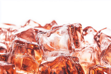 Chilled ice cubes in refreshing drinks with a delightful blush and effervescent bubbles