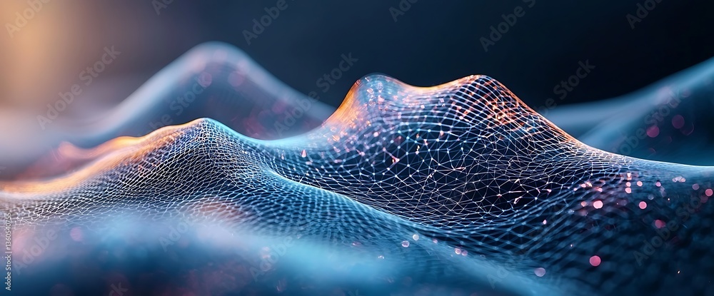 Poster Abstract data visualization, network, and wave patterns