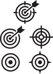 Target and Accuracy Icon Set – Goal, Focus, Aim, Precision