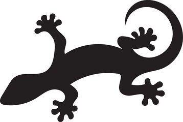 Minimalist Gecko Silhouette for Trendy Digital Artwork