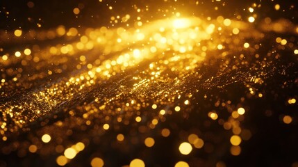 Naklejka premium Golden Particles Abstract Background