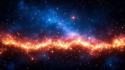 Fototapeta premium Cosmic Nebula with Orange Blue.