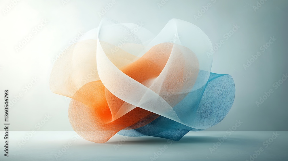 Aufkleber abstract flowing fabric forms