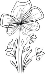 Lily flower vector illustration with floral design and pink accents